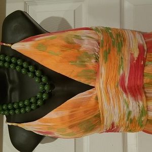 Women's Dress - Laundry by Shelli Segal - 100% Silk - V-neck Size 8